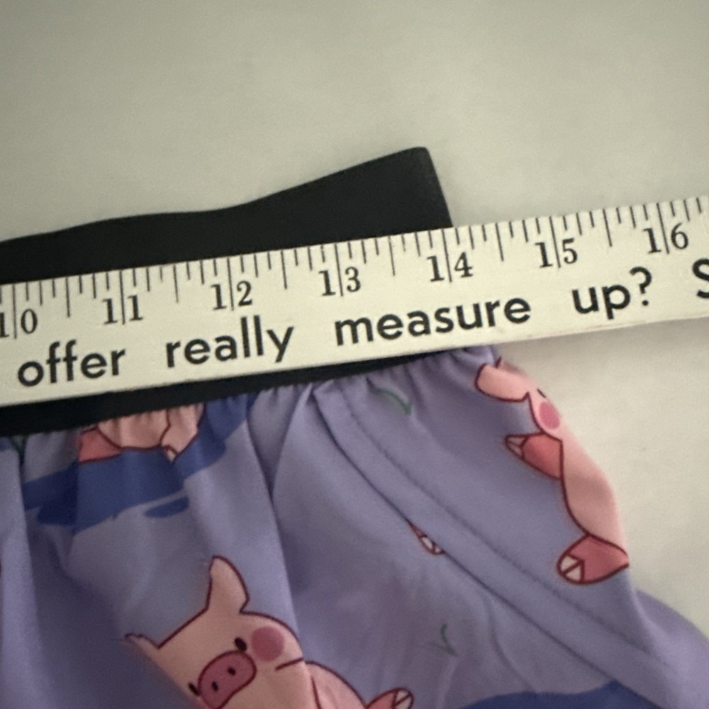 ChickenLegs Split Shorts Sz Medium Purple Piggies Running Lined NWT - Picture 6 of 6